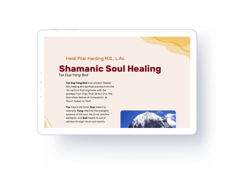 Shamanic Soul Healing Website Mockup